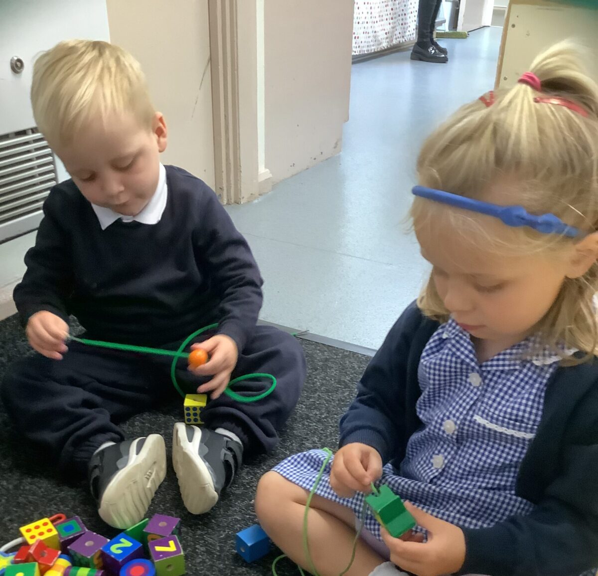 Sorting, threading and making friends Scholes (Elmet) Primary School